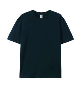 T-shirt en coton 100 % pour homme, taille européenne, col rond, manches courtes, coupe classique, couleur unie, jersey tricoté, teinture unie, décontracté - Product Image 5