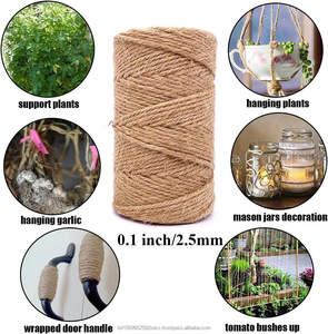 Cordel de Yute 100% Ecológico, 328 Pies, 2.5mm, 4 Hebras, Resistente, Color Marrón, Antibacteriano, Reciclable, para Tejer a Mano - Product Image 6