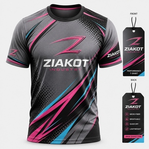 Camiseta Deportiva ZIAKOT para Hombre, Diseño Nuevo, Personalizada, con Patrón 3D Blanco-Amarillo, Forma Afilada Abstracta - Product Image 4