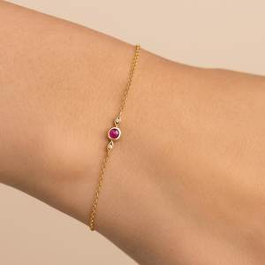 Pulsera de Plata de Ley 925 con Dijes de Rubí Plateados, Diseño de Paz, Regalo de Aniversario de Lujo para Mujer - Product Image 3