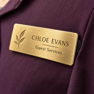 Badge magnétique personnalisé en métal pour personnel, étiquette nominative pour hôtel, bureau, uniforme, vente en gros - Product Image 1