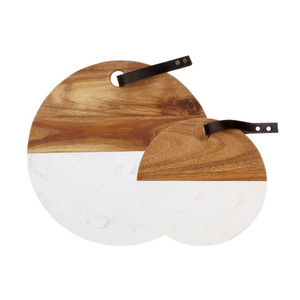 เขียงสี่เหลี่ยมลายหินอ่อนและไม้สำหรับใช้ในครัวเขียงทำด้วยมือ - Product Image 1