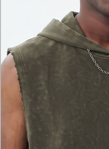 Camiseta sin mangas con capucha para hombre, informal, deportiva, para gimnasio, con logo personalizado, ropa deportiva OEM - Product Image 5