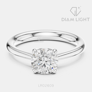 Bague de fiançailles solitaire ronde 1,00 carat, bijoux fins, certifiée IGI, or blanc 14 carats, diamant de laboratoire, bague d'anniversaire - Product Image 1