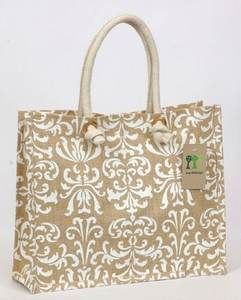 Recycle Natural Eco-friendly Reusable <b>Jute</b> <b>Tote</b> <b>Bag</b> Letter Pattern Custom Logo Option for Promotional Use Supermarket Shopping - Product Image 4