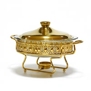 High on Demand Chafing Dish Gold Plated Stainless Steel Chafing Dish Catering <b>Buffet</b> for Wedding Celebration Food <b>Warmer</b> Steel - Product Image 1