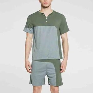 Men Summer Casual Two-Piece T-Shirt Shorts <b>Set</b> Midweight Short Sleeve 100% Bamboo Fiber Eco-Friendly Customizable Acid Wash 3D - Product Image 4