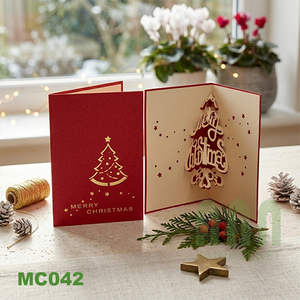 ANN HADICRAFT Custom 3D Laser Cut Japandi Angel Style Multi-color Offset Printed <b>Embossed</b> Paper Christmas Greeting <b>Card</b> Crafts - Product Image 4