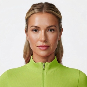Ensemble de yoga pour femmes, haut de sport à manches longues avec fermeture éclair, leggings taille haute, vêtements de sport extensibles - Product Image 4