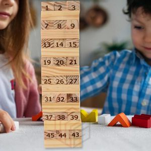 Blocs empilables en bois numérotés CH avec jeu de dés, design imitation antique peint, respectueux de l'environnement, pour jeux de société - Product Image 5