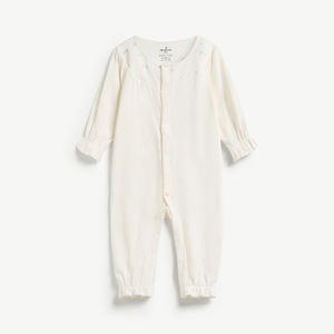 MAMACHERI Pelele de algodón jacquard ajustado de manga larga con broches para bebé recién nacida ODM Vietnam - Product Image 1