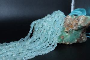 Cuentas de piedras preciosas sueltas de Aguamarina natural, aguamarina lechosa de forma ovalada suave para la fabricación de joyas - Product Image 6