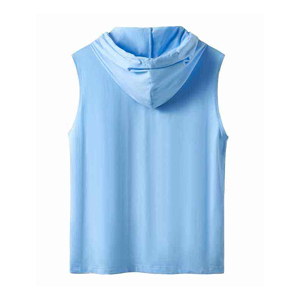Multi Color Men's Winter <b>Sleeveless</b> <b>Hoodie</b> 100% Cotton Quick Dry Breathable Plain Dyed Fleece Fabric Zipper-Up - Product Image 4