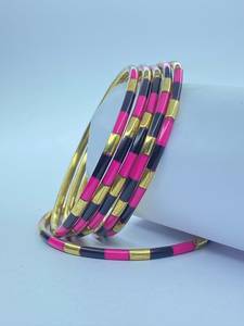 Antique Finish Gold <b>Resin</b> Brass Bangles Women's Ethnic Party Supplier Wholesale Factory Colorful - Product Image 6