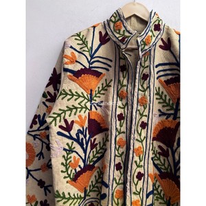 Veste indienne 100% coton, faite à la main, courte, unisexe, avec broderie ouzbèke, veste de soirée, veste pour femme - Product Image 2