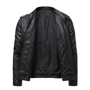 Chaqueta de Cuero Sintético PU para Hombre con Logotipo Personalizado, Chaqueta de Motociclista de Alta Calidad con Cuello Alto y Múltiples Bolsillos, Venta al Por Mayor - Product Image 4