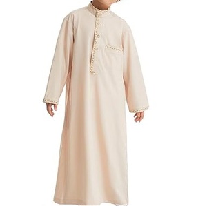 Jubbah pour enfants garçons, longue, modeste, ethnique, Thawb Thobe Abaya Kaftan, Arabie Saoudite, pour tout-petits, vêtements de prière islamiques - Product Image 1