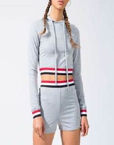 Conjunto Deportivo Informal para Mujer 2022, Pantalones Cortos de Verano con Estampado, Ropa Transpirable de Dos Piezas, Colores Sólidos, Venta al Por Mayor - Product Image 1