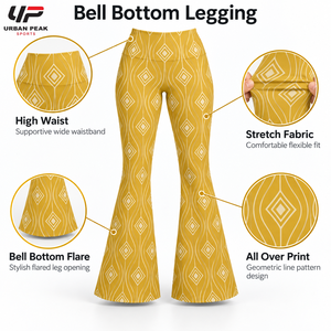 Vintage Style <b>Bell</b> Bottom Leggings With Classic Seventies Inspired Shape Soft Material And Comfortable Fit For Retro <b>Outfits</b> - Product Image 6