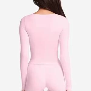 Camiseta Deportiva de Compresión para Mujer, Transpirable, para Fitness, Running, Entrenamiento, Gimnasio, Secado Rápido, Ropa Deportiva Activa, Logotipo Personalizado - Product Image 6
