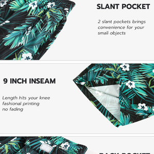 Short de bain imprimé par sublimation, vêtements de plage, short de bain personnalisé, longueur genou, unisexe, polyester, vente en gros - Product Image 4