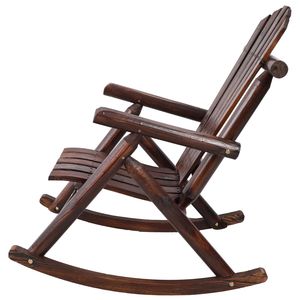 Fauteuil à bascule en bois de sapin brun durable pour jardin, terrasse et porche extérieur - Product Image 5