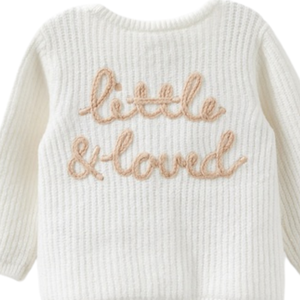 Cardigan en tricot neutre pour bébé avec inscription « Little Loved », en coton doux, à manches longues, boutonné devant, pour nouveau-né, nourrisson et tout-petit - Product Image 5