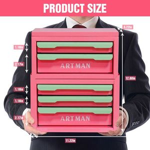 Organizer per Trucchi Stile Cassetto, Scatola Portaoggetti da Scrivania per Ufficio, Strumento Magico per Cancelleria e Cosmetici - Product Image 4