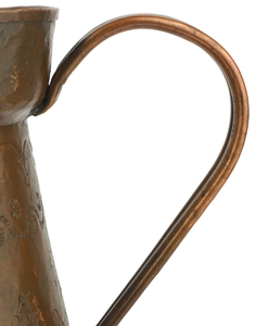 Pichet à eau vintage en cuivre martelé avec poignée et motif floral de vigne gravé, artisanat brun, vente en gros d'articles de boisson en cuivre - Product Image 5