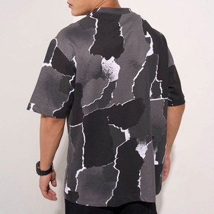 T-shirt 100% coton pour homme, coupe ample, imprimé, épaules tombantes, t-shirts de haute qualité, streetwear léger, t-shirts oversize pour homme - Product Image 3
