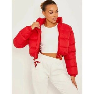 Women's Cropped Puffer Jacket Winter Down <b>Coat</b> Zip Up Short Outerwear <b>Stand</b> Collar Padded Streetwear - Product Image 3