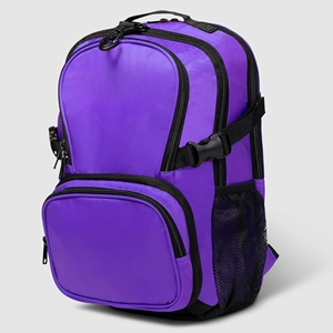 Mochila de Animadoras Personalizada Morada con Ribete Negro, Múltiples Bolsillos, Correa con Hebilla, Bolsa para Equipo, Logotipo Personalizado, OEM - Product Image 2