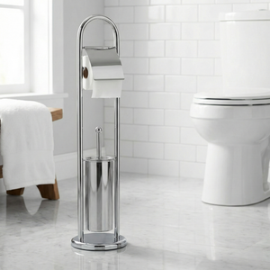 Meilleure Vente Meuble de Rangement Moderne pour la Maison, Support de Papier Toilette et Brosse en Métal Chromé, Vente en Gros Taïwanaise - Product Image 1