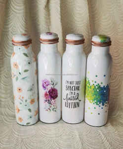 Venta caliente de botellas de agua de cobre puro impresas personalizadas para beber directamente con embalaje premium y muestra gratis - Product Image 6