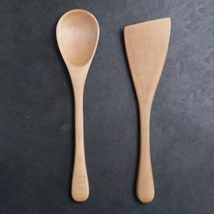 ชุดช้อนไม้และตะหลิวไม้ย่อยสลายได้แบบใช้แล้วทิ้ง ทำด้วยมือ ลายเรียบ สำหรับทำอาหารในครัว 100 ชิ้น สำหรับงานปาร์ตี้และเตรียมอาหาร - Product Image 1