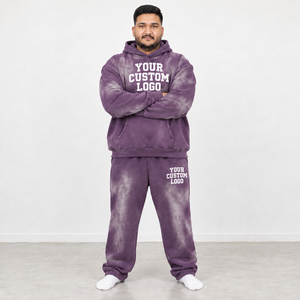 Ensemble de survêtement unisexe en polaire brodé à col montant, pantalon large, lettres personnalisées, streetwear, hiver, deux pièces - Product Image 3
