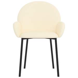 Juego de 2 Sillas de Comedor de Cuero Sintético Color Crema con Estructura Metálica y Madera Contrachapada, Tamaño Estándar para Hogar u Oficina - Product Image 4