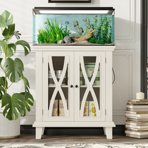 Supporto per Acquario da 20 Galloni con Prese di Corrente (4 AC, 2 USB), Mobile Decorativo Stile Fattoria per Acquario, Regolabile per Soggiorno - Product Image 6
