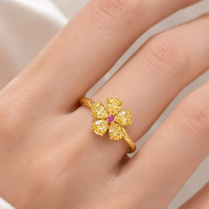 925 Silver Flower Daily Zircon Floral <b>Fine</b> <b>Ring</b> for Women - Product Image 4