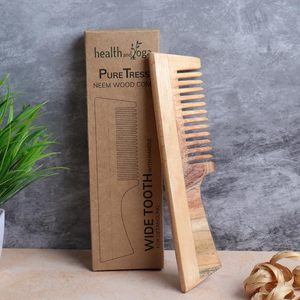 หวีไม้เนียมคุณภาพพรีเมียม HealthAndYoga PureTress หวีซี่ห่าง ทนทาน ป้องกันไฟฟ้าสถิตย์ พร้อมด้ามจับ สำหรับผู้ชาย ผลิตในอินเดีย - Product Image 6