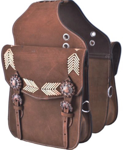 Sacoche en cuir pour selle de cheval western et moto, artisanale, sculptée à la main, 100% cuir de buffle, couleur et logo personnalisables SS - Product Image 2