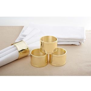 Geometric Brass Napkin Rings Modern Design 4.5cm Wedding <b>Table</b> Decor - Product Image 2