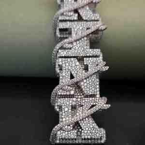 Elegante Colgante Personalizado con Letra y Diamantes de Moissanita, Número 99, de Acero Inoxidable, Joyería Exclusiva, Colgante de Moda - Product Image 4