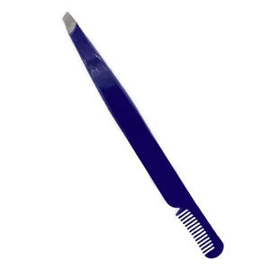 Pinzas Profesionales para Cejas de Acero Inoxidable con Punta Inclinada y Peine para Depilación - Product Image 5
