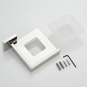 Portasapone Quadrato in Acciaio Inox 304 Antiruggine Lucidato Brillante Rimovibile Argento Accessori Bagno per Uso Domestico - Product Image 4