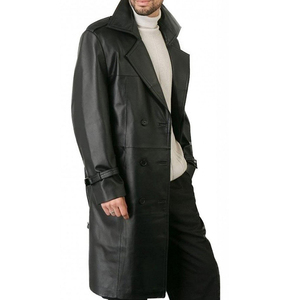 Wholesale Men's Genuine <b>Leather</b> Coat | Custom <b>Leather</b> Trench Coat | OEM ODM Manufacturer | Premium Cowhide Winter Solid Front - Product Image 4