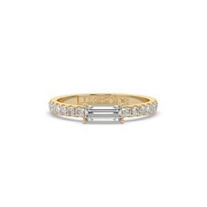 Anillo de Diamante Cultivado en Laboratorio de 0.43Ct, Oro Sólido de 14K/10K, Corte Pera y Redondo Brillante, Estilo Único, Joyería Fina para Mujer, Anillo de Diamante Personalizado - Product Image 1
