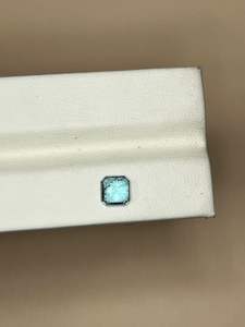 Esmeralda Zambiana Natural Azul Facetada, Gema Octogonal Cuadrada de 6x6x4mm, 1.10ct, con Ligera Luminosidad, para Fabricación de Joyería DIY - Product Image 4