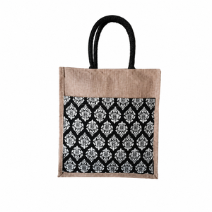 High Quality Reusable Printed Jute <b>Bag</b> with Zip & Handle Handmade Decorative Gift <b>Bags</b> for Shopping Multifunctional on Sale - Product Image 1