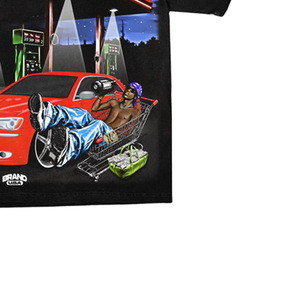 T-shirt formel à manches courtes pour homme, 100 % coton, col roulé, coupe classique, imprimé en sérigraphie, noir uni - Product Image 2